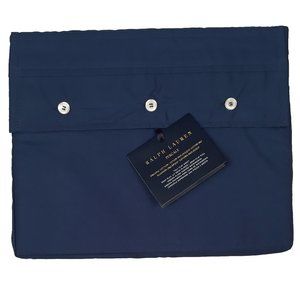 NEW $175 Ralph Lauren Organic Cotton Percale Sheet! Queen Flat Harbor Blue Navy